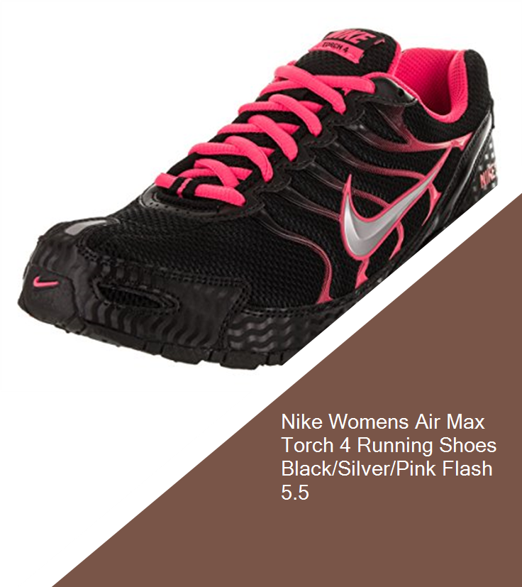 Nike Womens Air Max Torch 4 Running Shoes Black/silver/pink - Nike Air Max Clipart (735x1100), Png Download