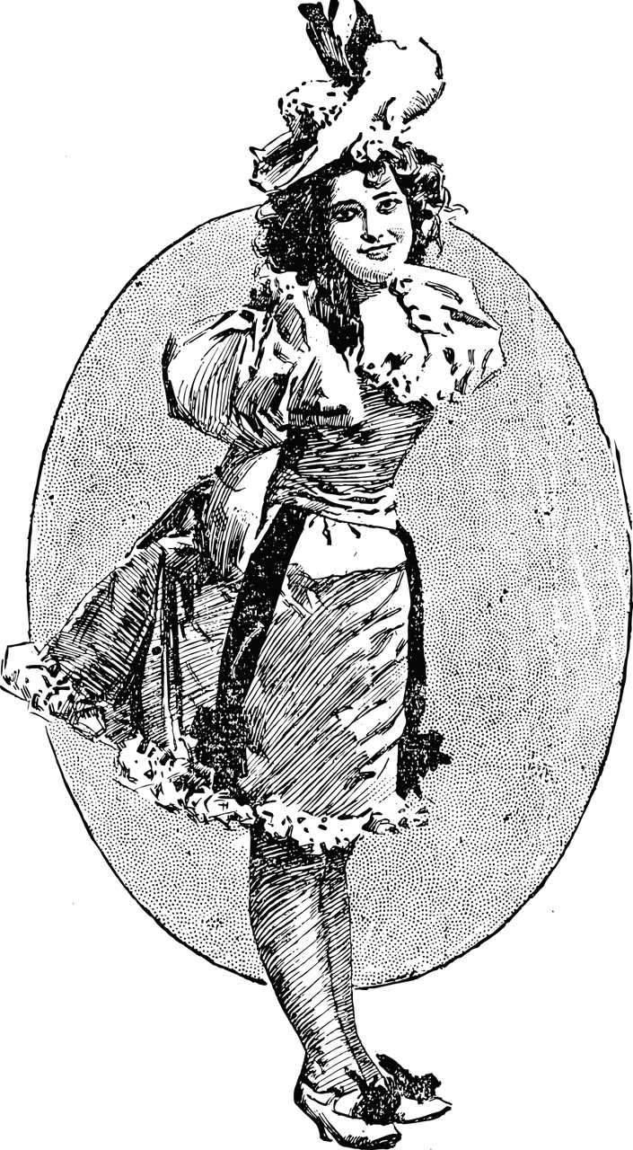 Young Girl Vintage Girl - Illustration Clipart (705x1280), Png Download