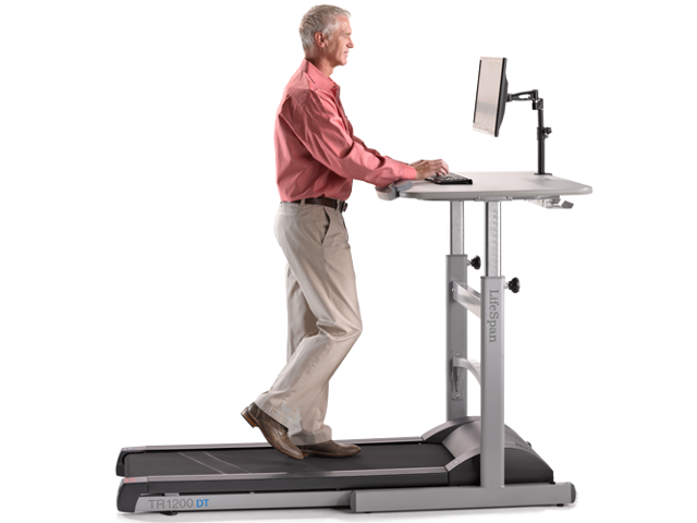 Efloat Sit Stand Desk - Person Walking On Treadmill Clipart (640x480), Png Download