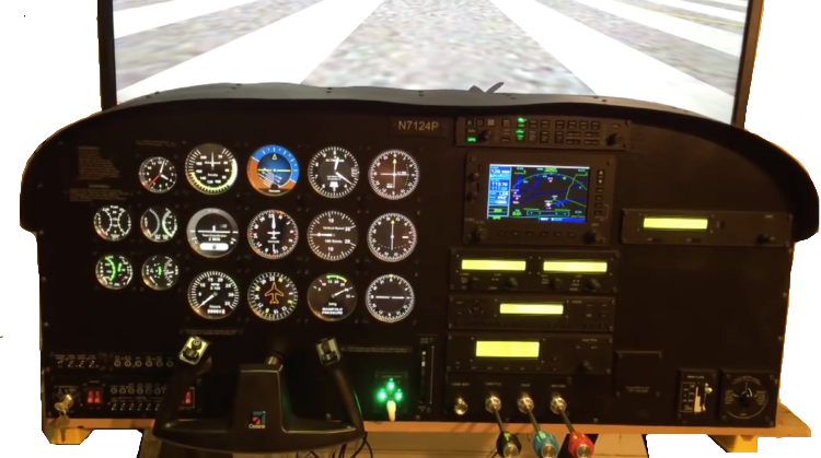 Flight Sim Cessna Cockpit Clipart (750x419), Png Download