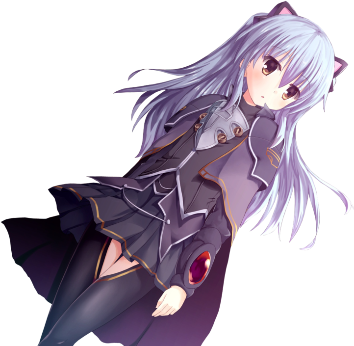 Anime Cat Girl - Anime Cat Girl Purple Clipart (1024x724), Png Download