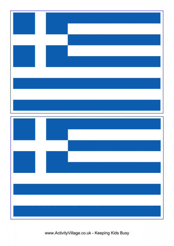 Excellent Printable Greek Flag Greece Free Pinterest - Greek Flag Print Out Clipart (724x1024), Png Download