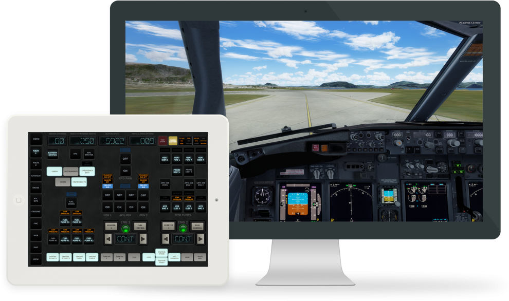 737 Virtual Cockpit Fsx Clipart (1000x589), Png Download