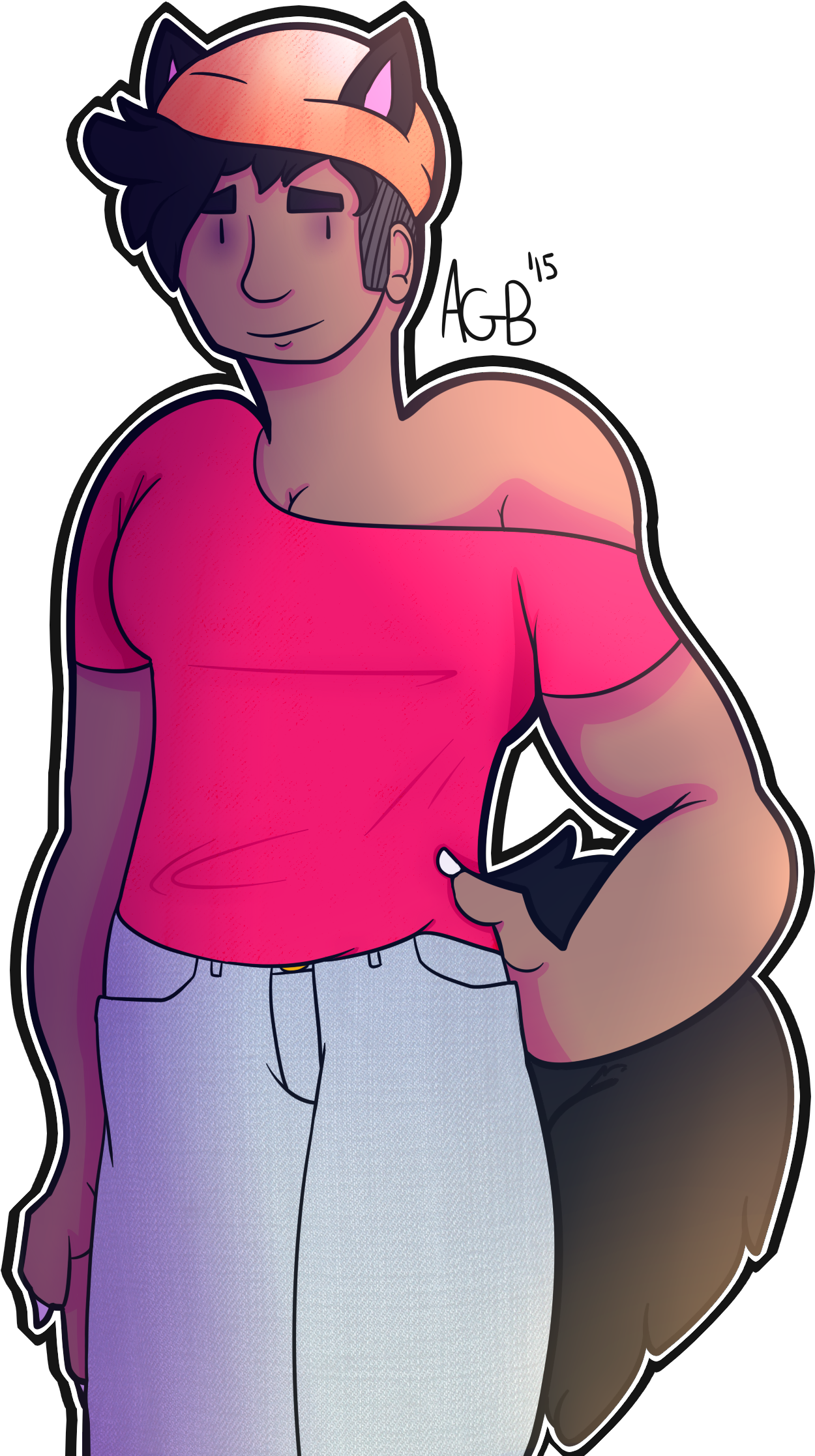 Sasha, The Cat Girl - Cartoon Clipart (1294x2290), Png Download