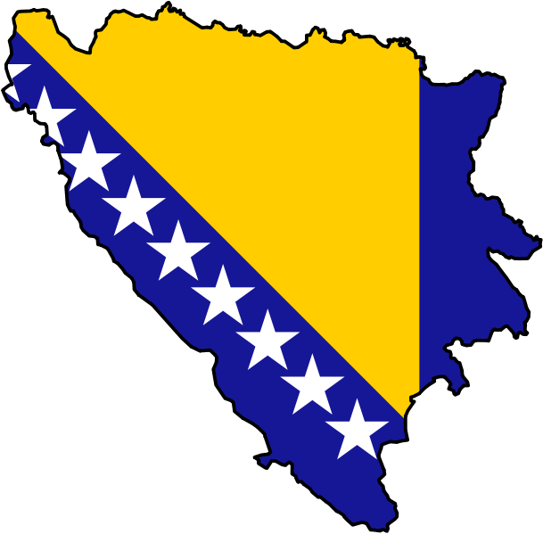 Bosnian Flag Map - Bosnia And Herzegovina Png Clipart (609x599), Png Download