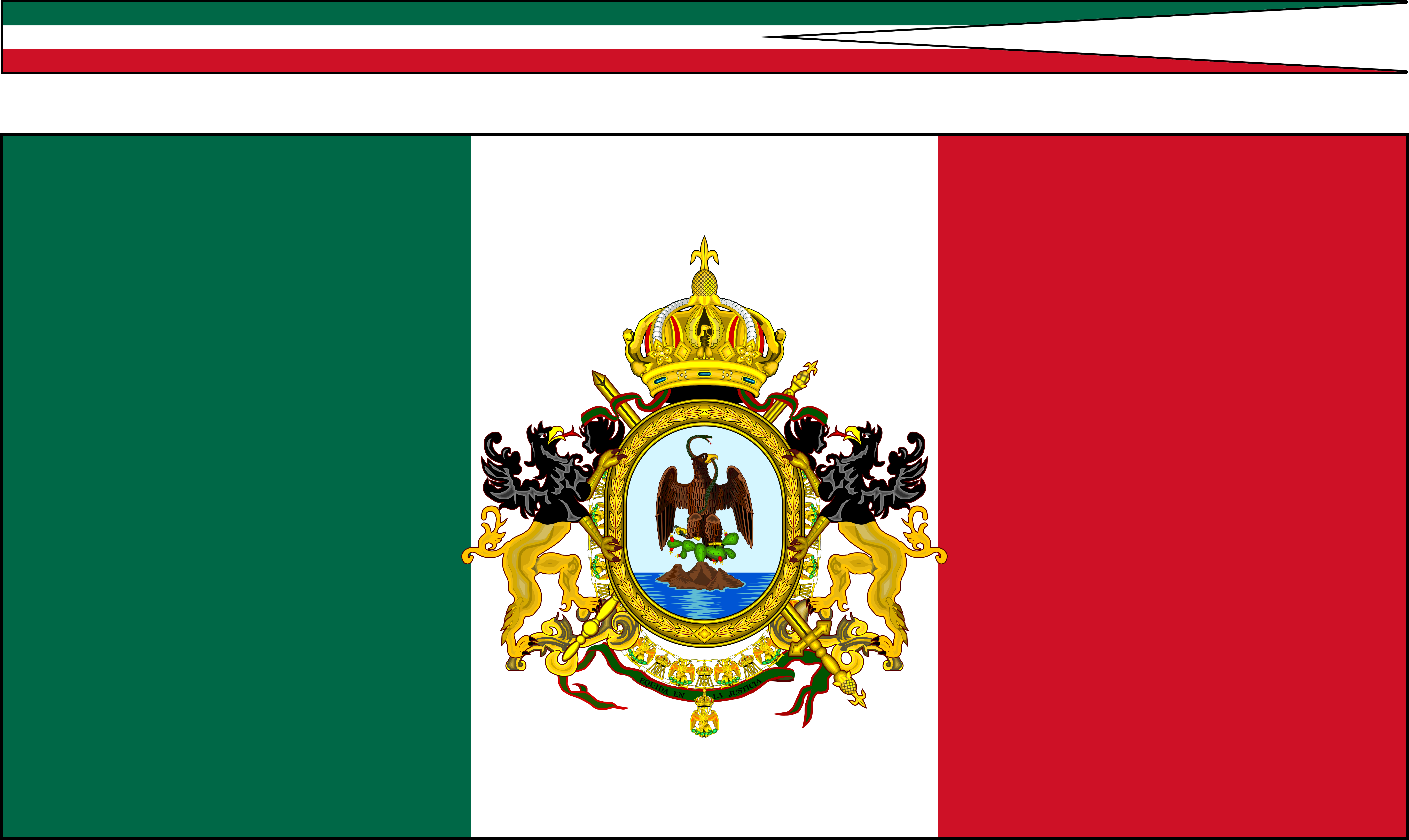 Bandera Y Gallardete De Marina Civil Seg Imp Mex - Bandera Del Imperio De Maximiliano Clipart (6865x4096), Png Download