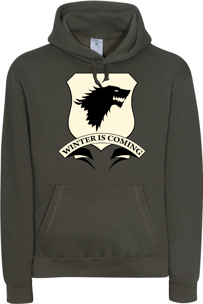 Winter Is Coming Sweatshirt B&c Hooded Clipart (1044x1044), Png Download