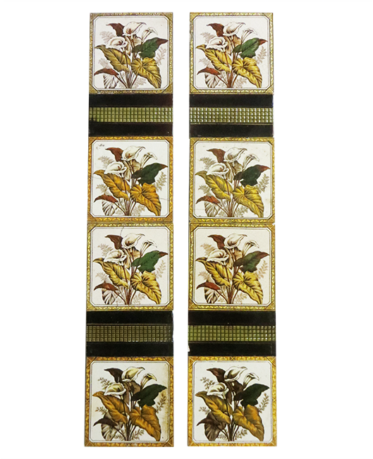 Original Antique Ivy Leaf Fireplace Tiles - Stained Glass Clipart (650x650), Png Download