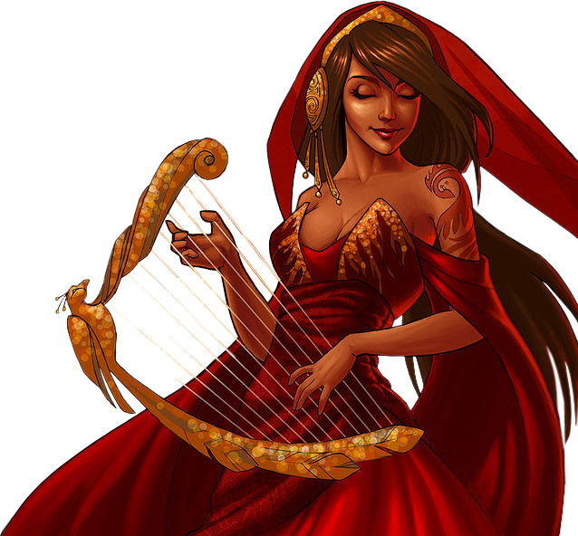 Mtfp 467 Harp Player - Water Spirit Clipart (638x592), Png Download