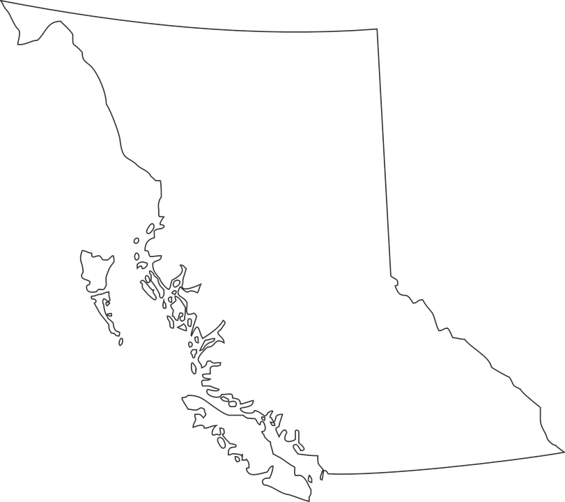 British Columbia Map Vector Clipart (811x720), Png Download