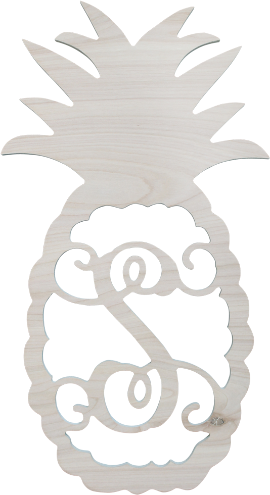 Black And White Pineapple Png - Interlocking Monogram Clipart (534x980), Png Download