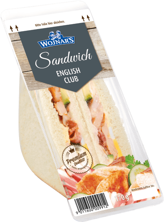 English Club Sandwich 170g - Wojnar Sandwiches Clipart (1280x800), Png Download