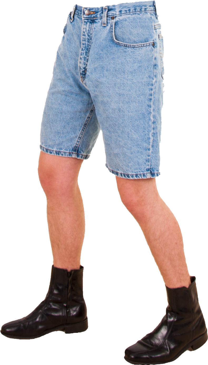 A Pair Of Legs In Jean Shorts With A Transparent Background - Pair Of Legs Transparent Background Clipart (790x1385), Png Download