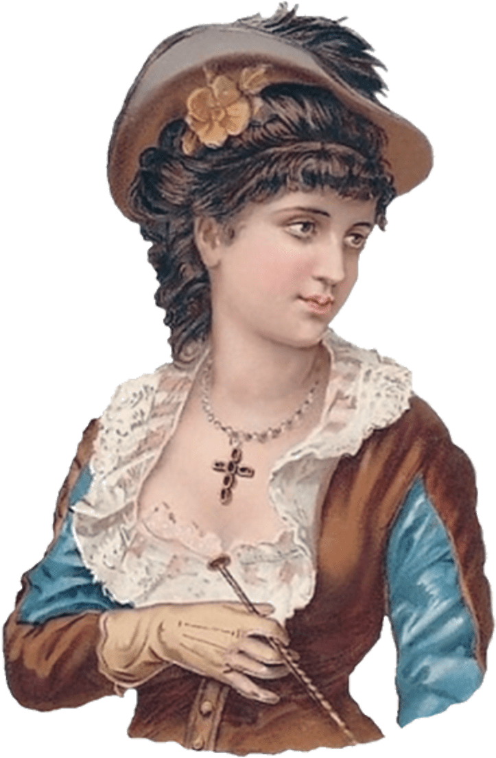 Tubes Femmes Vintage Autre Epoque - Girl Clipart (800x1176), Png Download