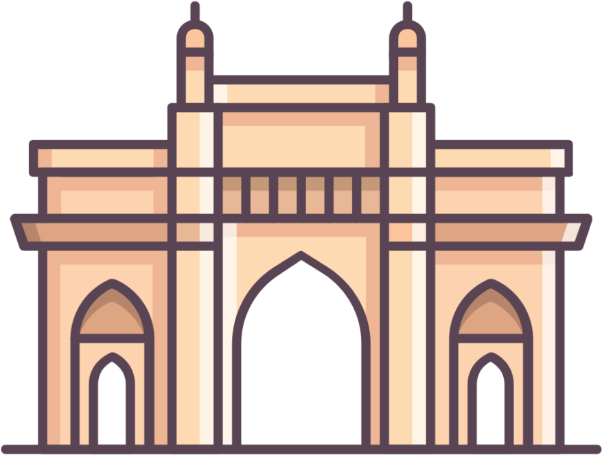 India Gate Clipart - Drawing Gateway Of India - Png Download (942x700), Png Download