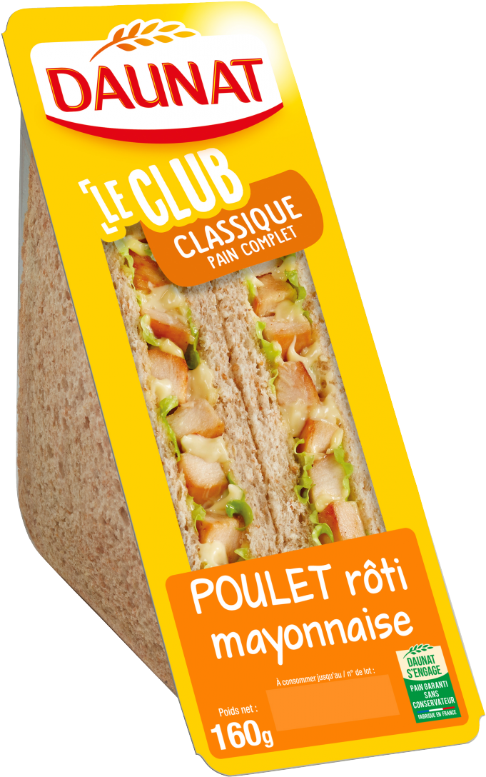 Sandwich Club - Daunat Clipart (901x1280), Png Download
