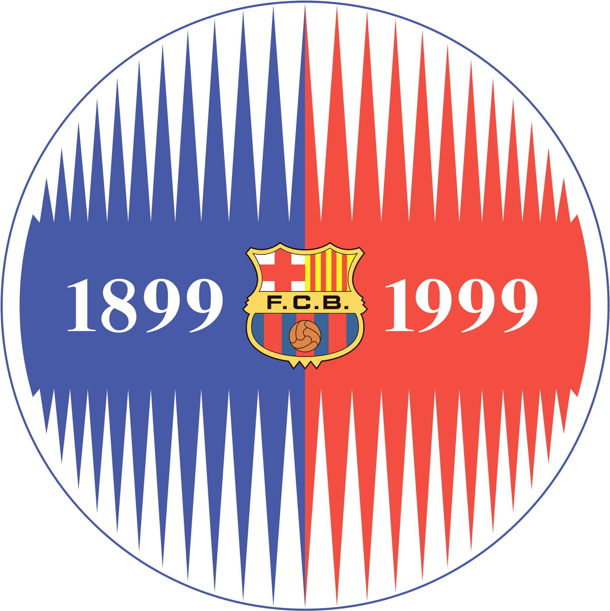 Barcelona Logo 1975-2002 - Fc Barcelona Clipart (2001x2006), Png Download