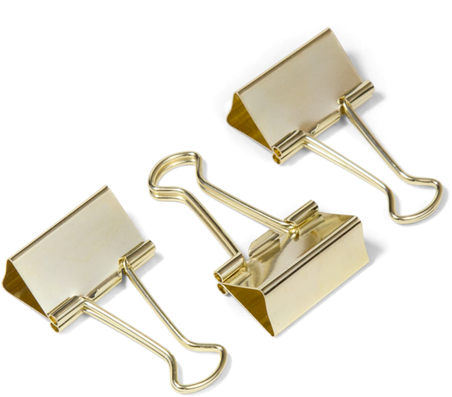 Large Gold Binder Clips - Binder Clip - Png Download (750x750), Png Download