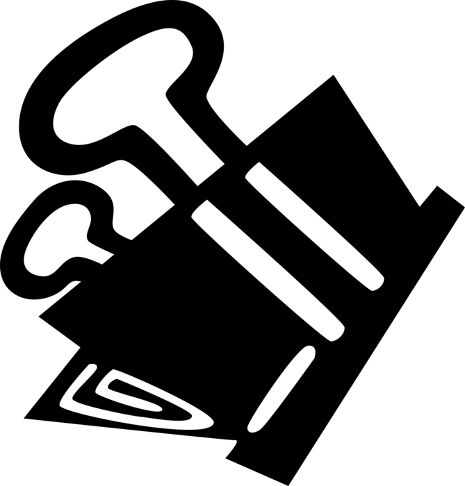 Vector Illustration Of Strong Metal Bulldog Binder Clipart (669x700), Png Download