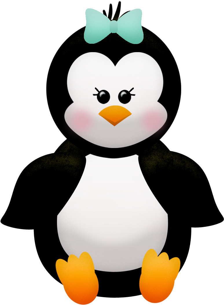 Penguins And Flowers Of The Winter Clip Art - Baby Penguin Clip Art - Png Download (1014x1254), Png Download