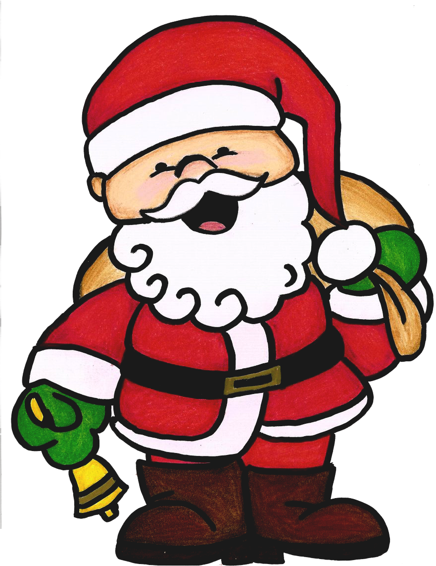 Papai Noel Colorido - Santa Claus Cartoon Clipart (900x1158), Png Download