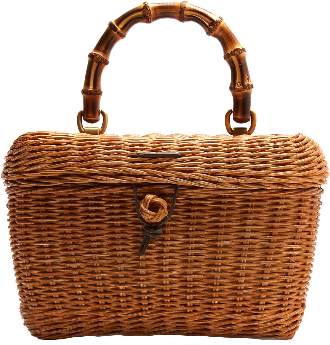 Gucci Cestino Bamboo-handle Wooden Basket Bag - Tote Bag Clipart (1391x1855), Png Download