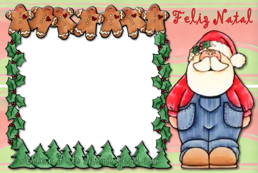 Moldura Papai Noel Png - Cartoon Clipart (898x602), Png Download