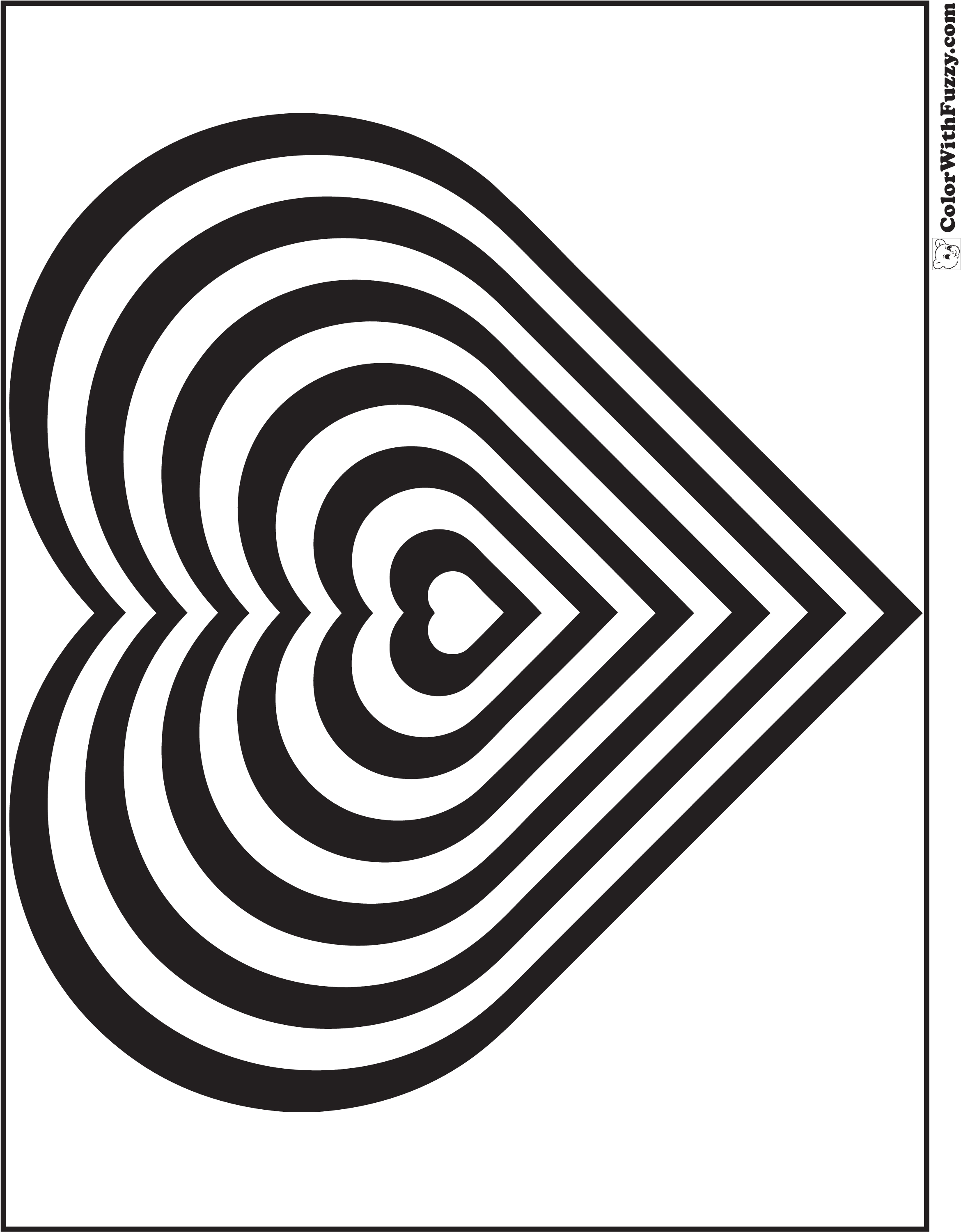 Geometric Heart Coloring Page - Club América Escudo Png Clipart (2550x3300), Png Download