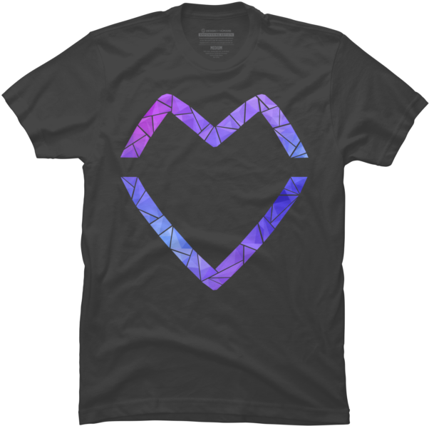 Geometric Heart T-shirt - Active Shirt Clipart (650x650), Png Download