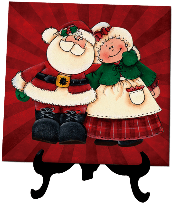 Azulejo Personalizado Papai Noel - Mr And Mrs Claus Merry Christmas Clipart (1268x1024), Png Download