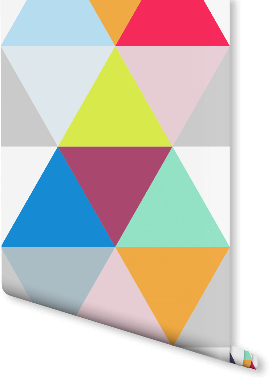 Vector Black And White Library Colorful Triangles Wallpaper - Easy Triangle Geometric Patterns Clipart (940x1296), Png Download