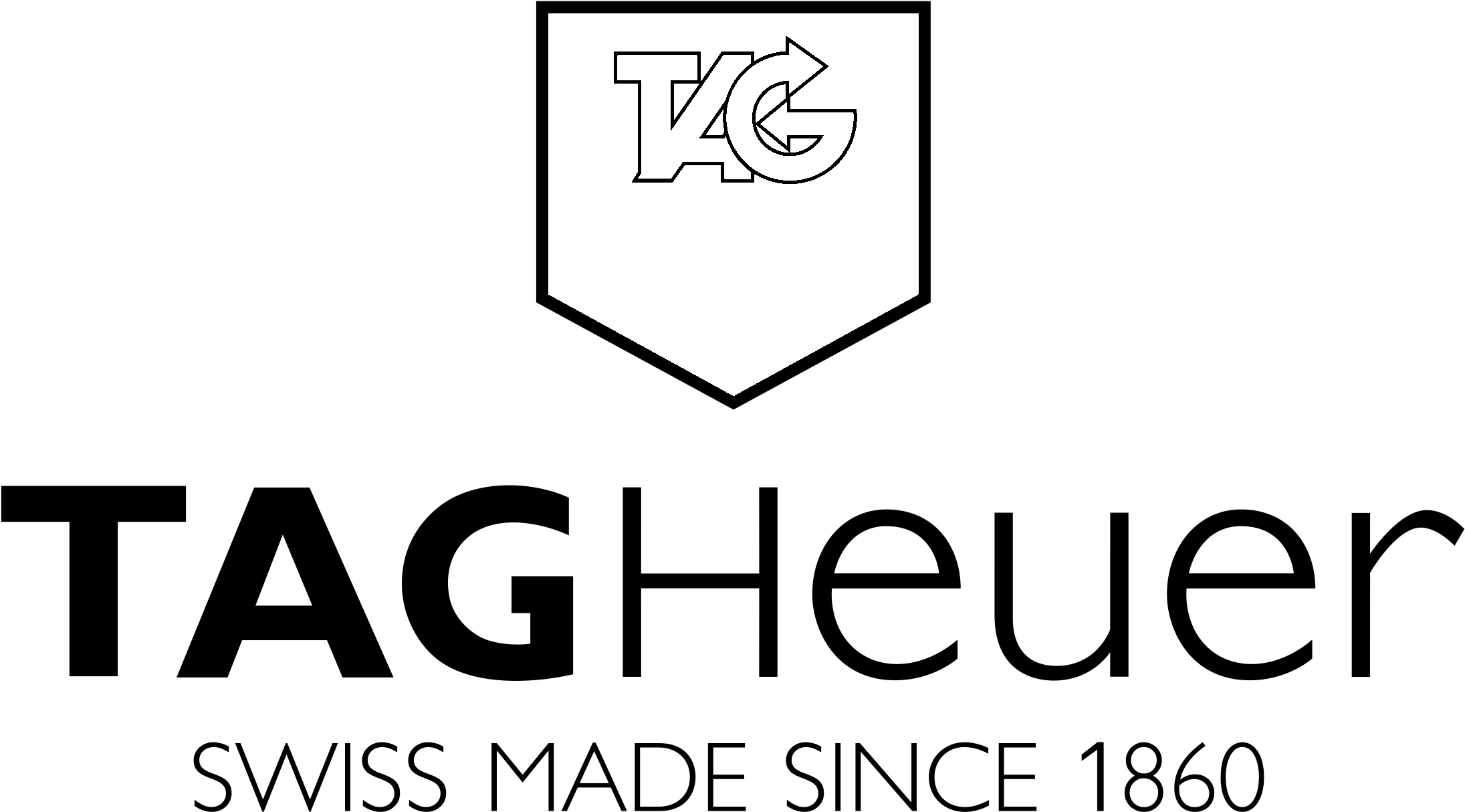 Tag Heuer Logo Black And White - Tag Heuer Clipart (2191x1214), Png Download