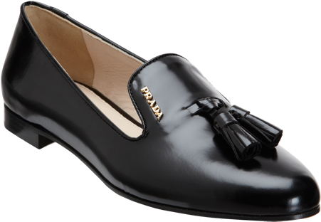 Prada Logo-studded Tassel Loafer - Slip-on Shoe Clipart (450x750), Png Download
