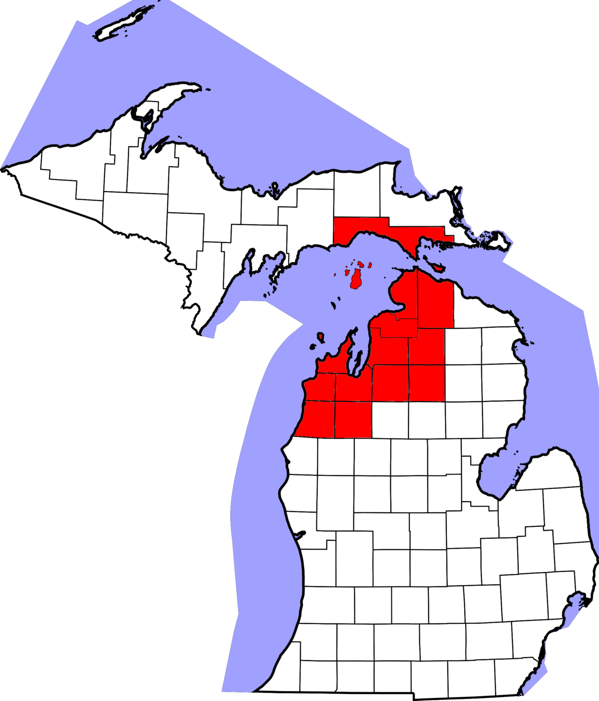 Michigan Counties Svg Clipart (1200x1405), Png Download