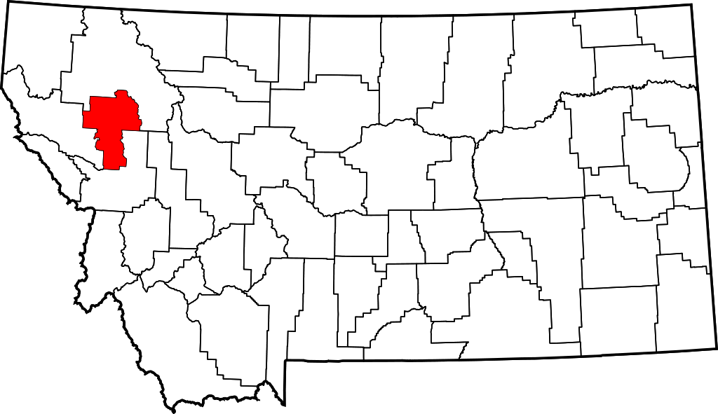 Map Of Montana Highlighting Lake County - Hill County Montana Map Clipart (1024x591), Png Download
