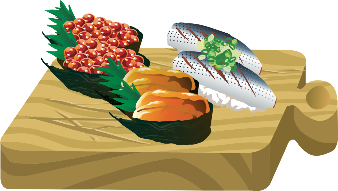 Sushi Fast Food Line Art Vegetable - Illustration Clipart (1323x750), Png Download