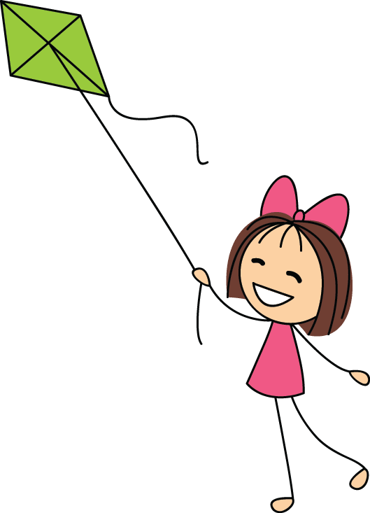 Girl With Kite Clipart - Png Download (529x733), Png Download