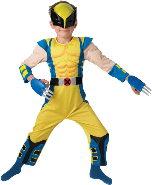 Child Wolverine Costume Clipart (600x951), Png Download