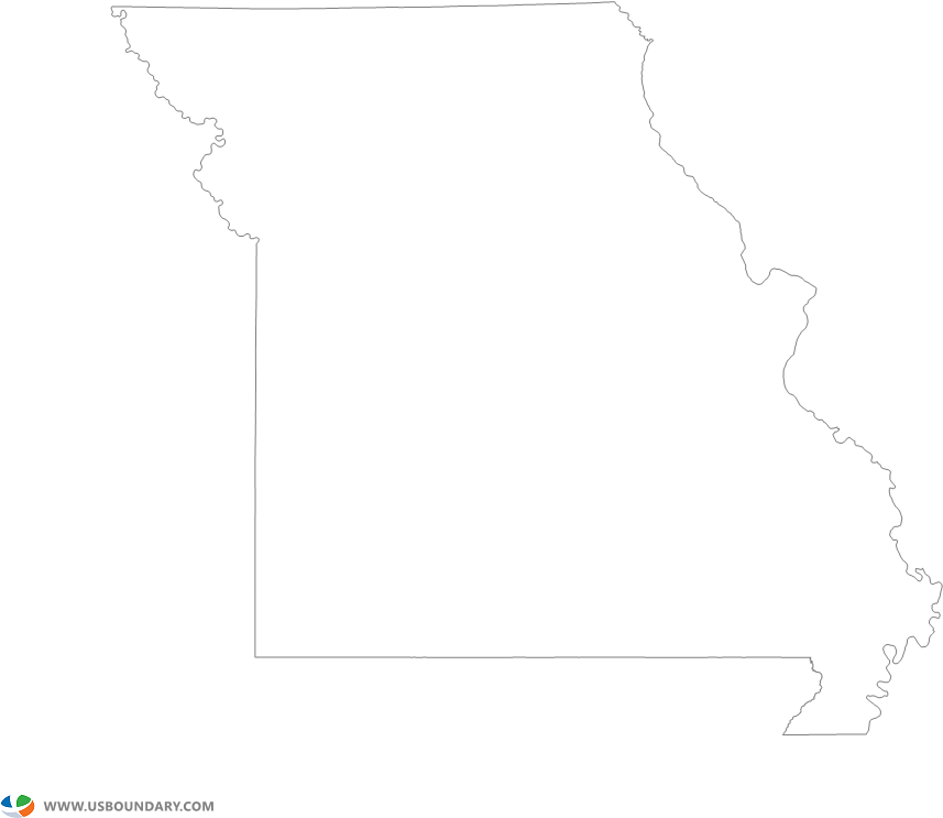Missouri Outline Map - Line Art Clipart (1056x816), Png Download