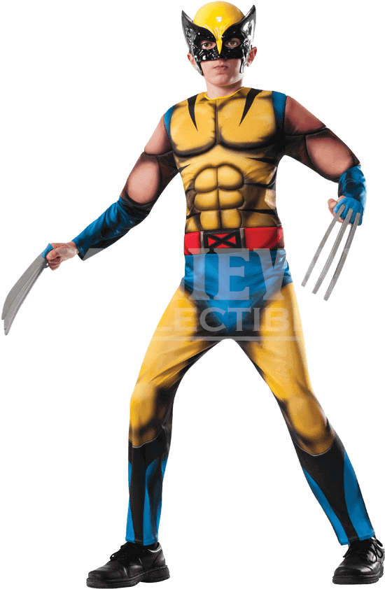 Kids Wolverine Deluxe Muscle Costume - Wolverine Costume For Kids Clipart (850x850), Png Download