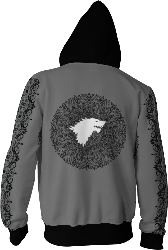 House Stark Game Of Thrones New Zip Up Hoodie Fullprinted - Sweatshirt Clipart (1024x1024), Png Download