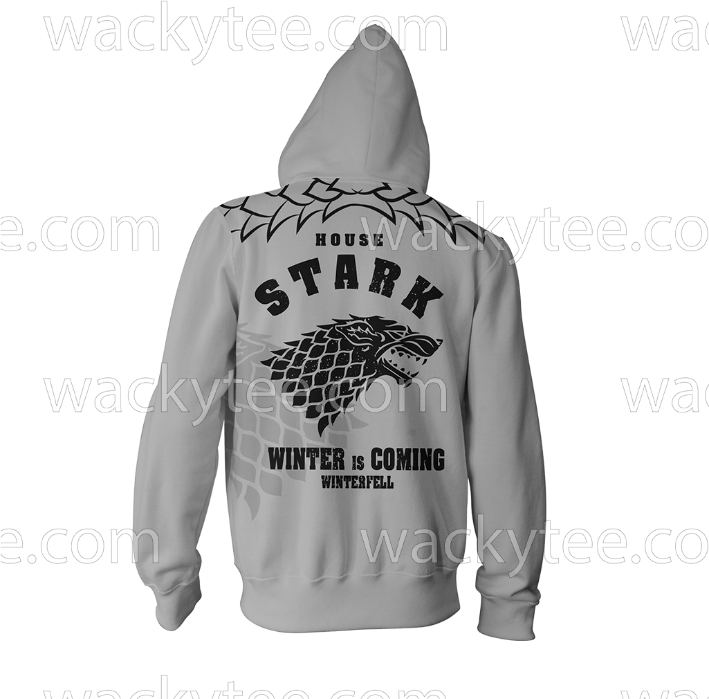 House Stark Game Of Thrones Zip Up Hoodie Fullprinted - Sweatshirt Clipart (1024x1024), Png Download