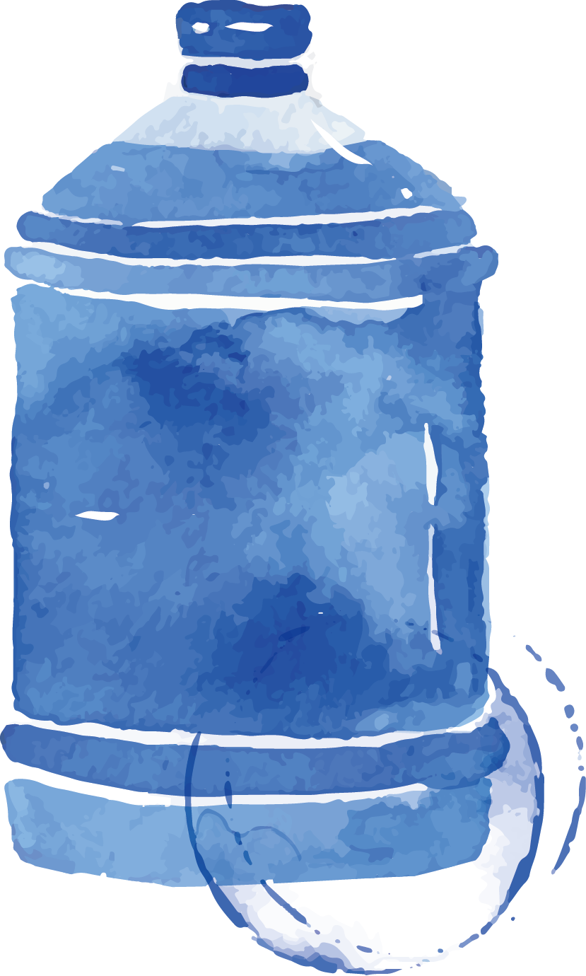 Watercolor Painting - Water Bottle Clipart (829x1380), Png Download