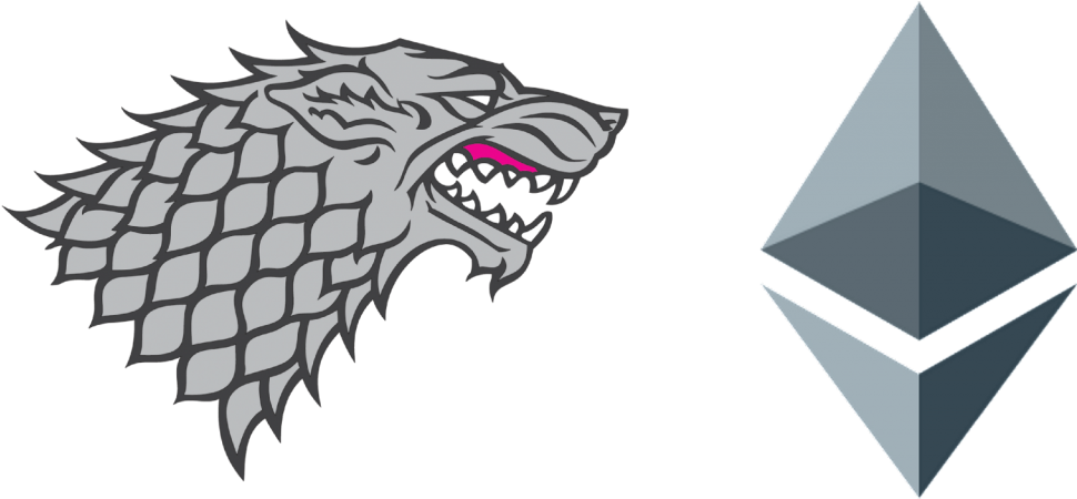 Housestark Ethereum - House Stark Logo Png Clipart (1024x449), Png Download