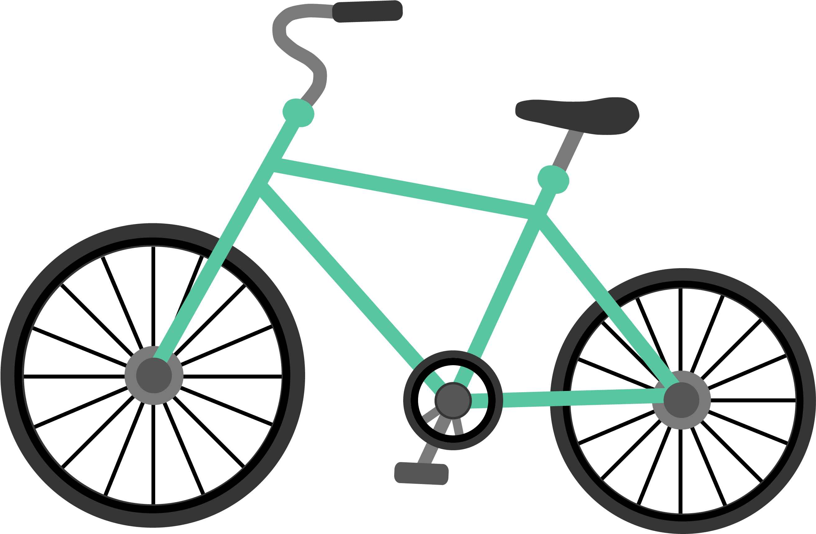 Colorful Transport Bicycle Icon Element Png And Vector - Bicycle Flat Design Transparent Clipart (4167x4167), Png Download