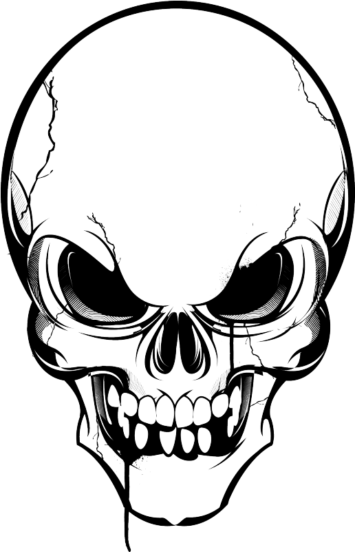Skulls Transparent Angry - Skull Vector Png Clipart (800x800), Png Download
