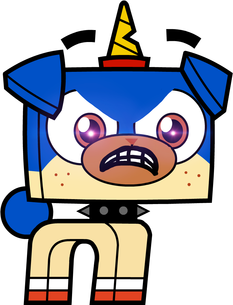 Angery Sticker - Puppy Corn From Unikitty Clipart (843x1101), Png Download