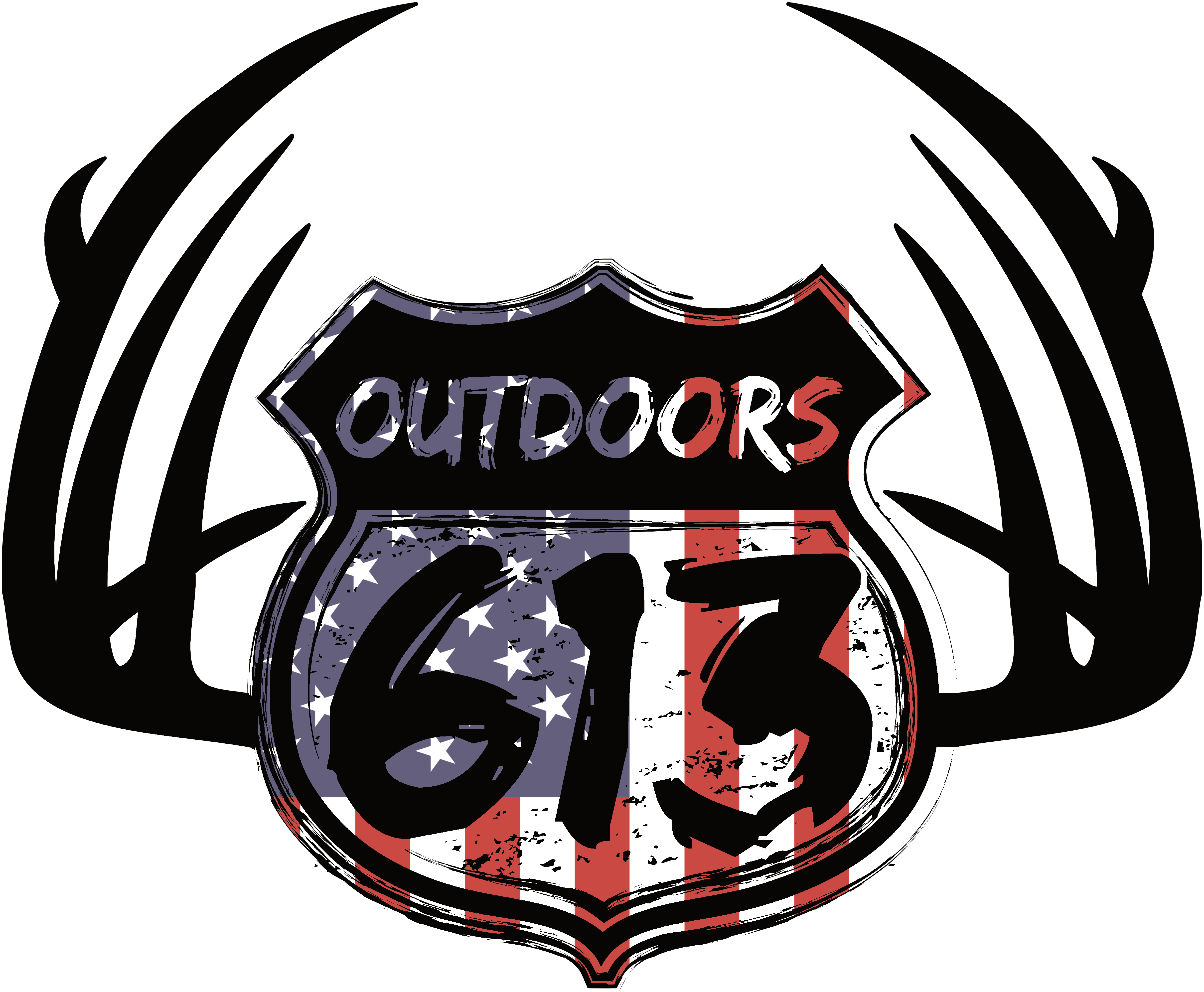 613 Outdoors Logo American Flag - Emblem Clipart (4824x3975), Png Download