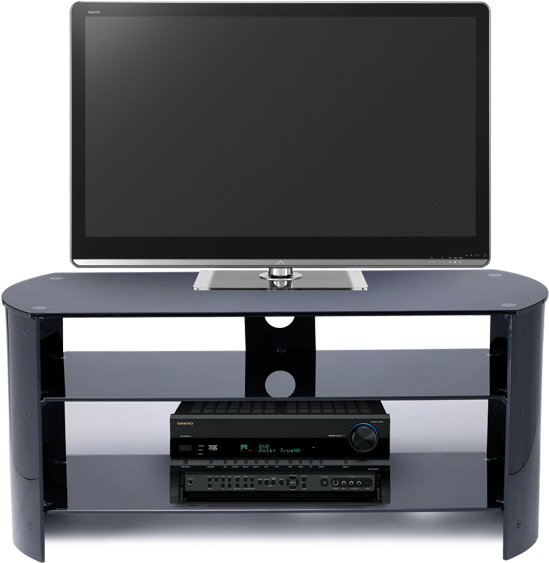 Stil Stand High Gloss Black Curved Designer Tv Stand - Entertainment Center Clipart (800x600), Png Download
