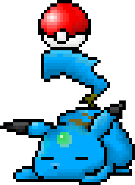 Blue Pikachu Pokeball - Pixel Art Pokeball Pikachu Clipart (530x590), Png Download
